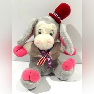 Vtg Y2K 2000 Democratic Donkey Plush Stuffed Animal Political Mascot Democrat